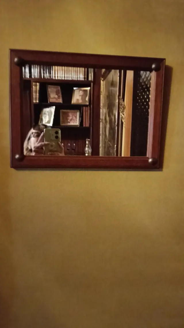 2 Espejos Madera Marrón y Dorado