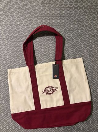 Bolso Tote Dickies Beige y Rojo