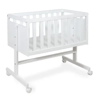 Minicuna colecho blanca con ruedas
