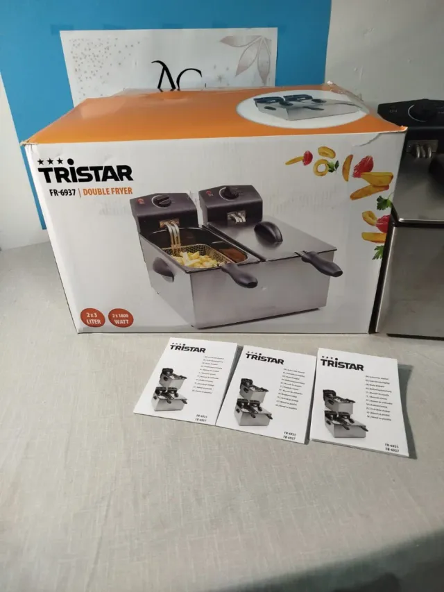 Freidora doble acero inox Tristar 6L