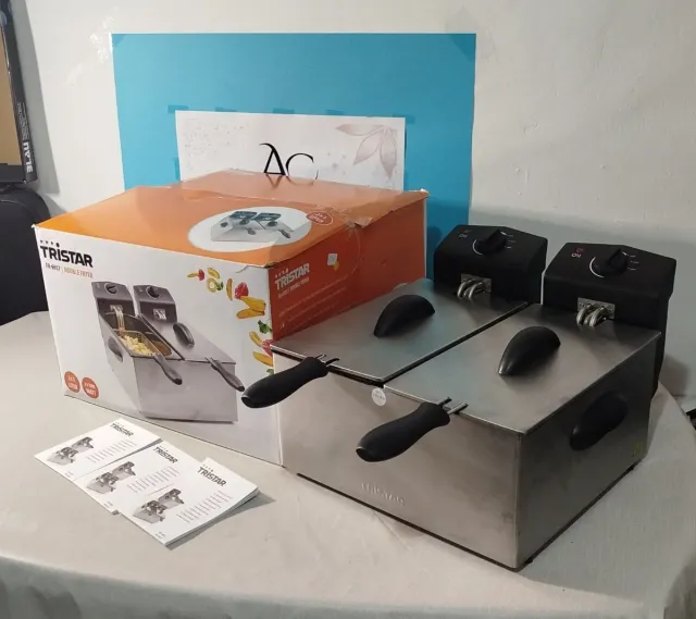 Freidora doble acero inox Tristar 6L