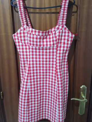 Vestido Vichy Zara Rojo