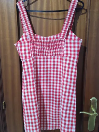Vestido Vichy Zara Rojo