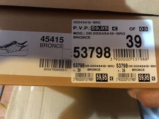 Zapatos B3D Talla 39 Negro/Dorado