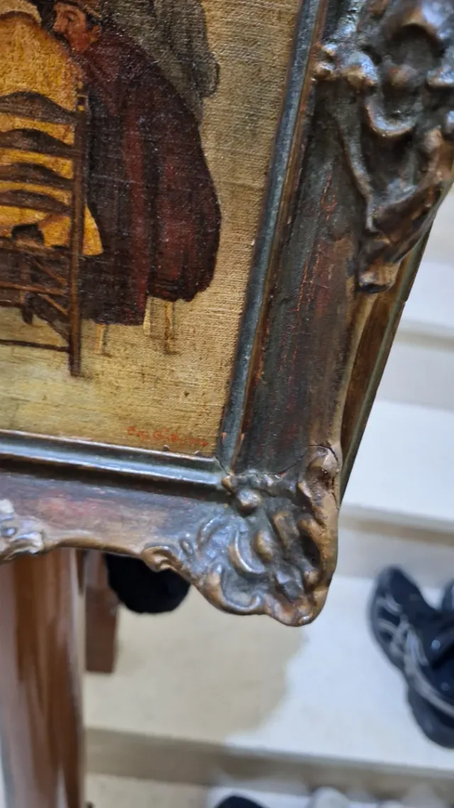 Quadro dipinto a mano da antiquariato