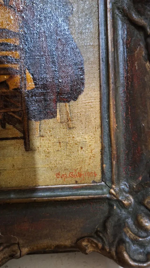 Quadro dipinto a mano da antiquariato