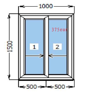 Ventanas PVC a medida 1000x1500mm