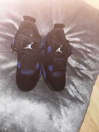 Jordan 4 Scarpe da Ginnastica Nere e Blu