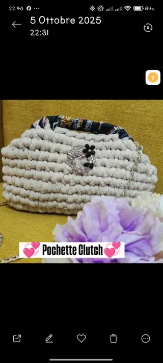 Pochette Clutch uncinetto fatta a mano