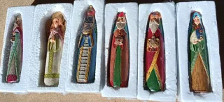 Belén 6 figuras imitación madera