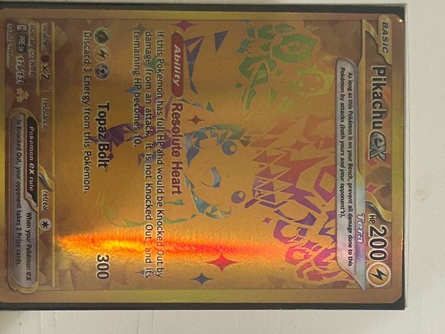 Carta Pokémon Pikachu EX 179/131 Dorada+funda