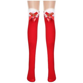 Traje Navidad Poncho, Gorro y Medias Mujer Adulta