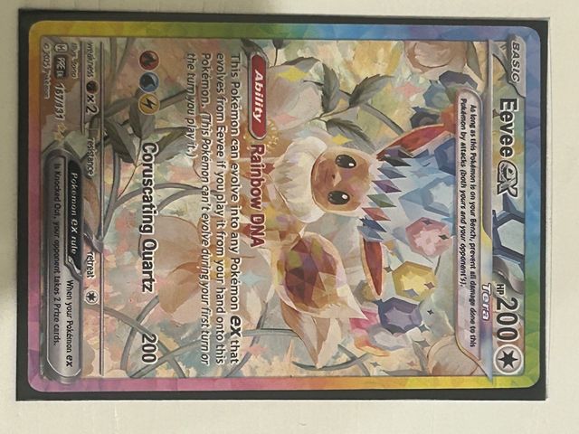 Carta Pokémon Eevee EX 137/131 Rainbow+funda