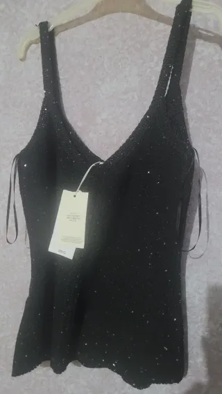 Top tirantes lentejuelas Mango