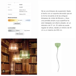 Lampada da soffitto Kartell verde trasparente