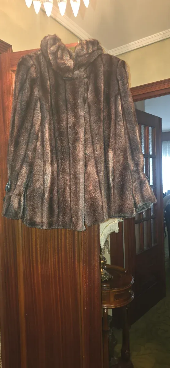 Chaquetón Piel Sintética Marrón