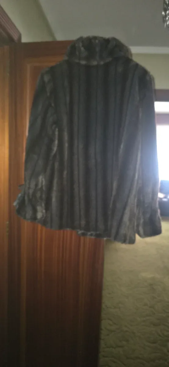 Chaquetón Piel Sintética Marrón