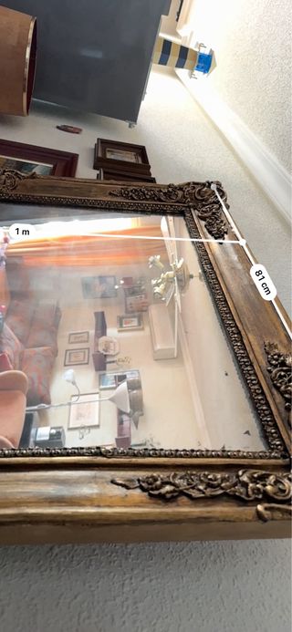 Espejo antiguo madera y cristal