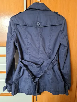 Gabardina Stradivarius Azul Talla S