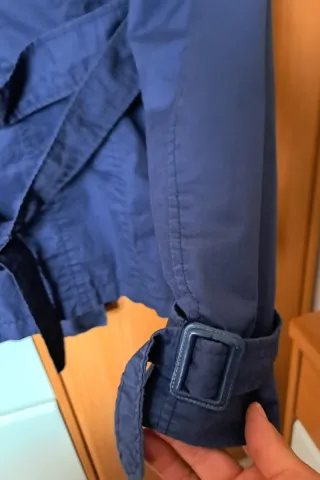 Gabardina Stradivarius Azul Talla S