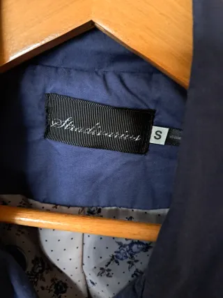 Gabardina Stradivarius Azul Talla S