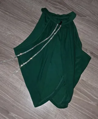 Top fiesta con cadenas de brillos