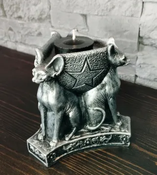 Scultura Triade Gatti Gothic