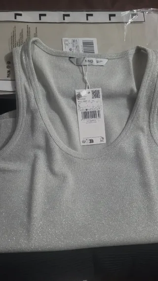Top fiesta plateado Talla L
