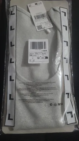 Top fiesta plateado Talla L