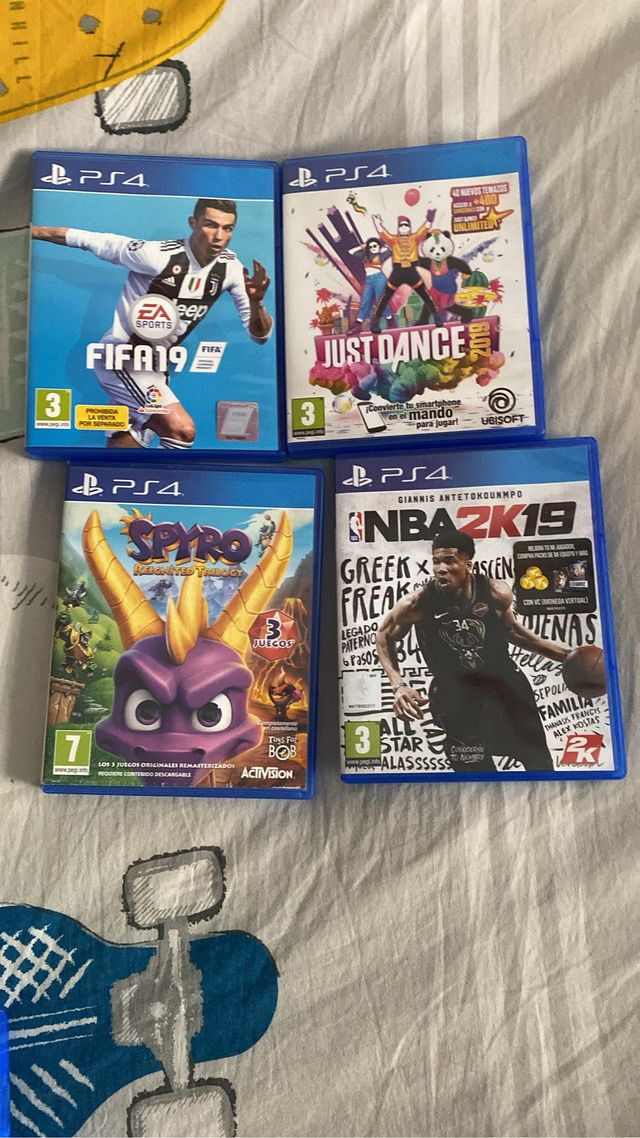 Pack 4 Juegos PS4: FIFA 19, Just Dance, Spyro, NBA