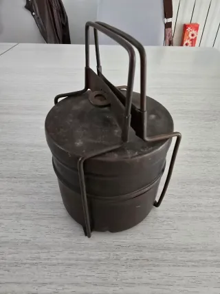Scatola Porta Pranzo Tiffin Vintage Ottone