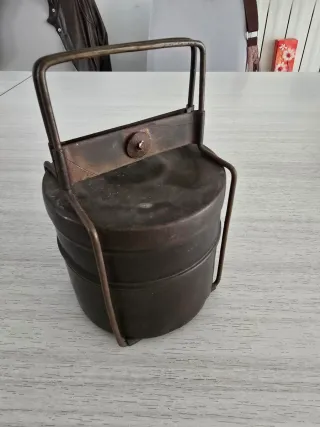 Scatola Porta Pranzo Tiffin Vintage Ottone