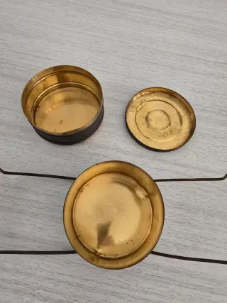 Scatola Porta Pranzo Tiffin Vintage Ottone