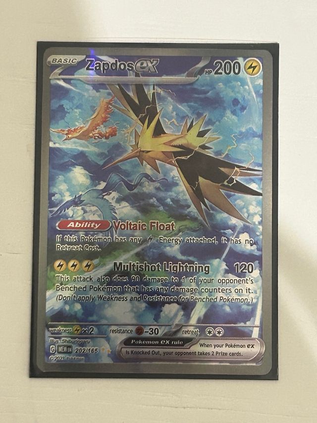 Carta Pokémon Zapdos EX 202/165+funda