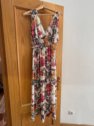 Vestido largo flores verano T.L