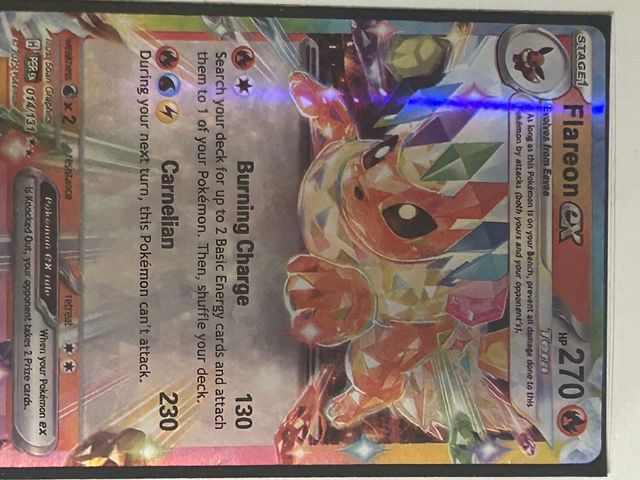 Carta Pokémon Flareon EX + funda