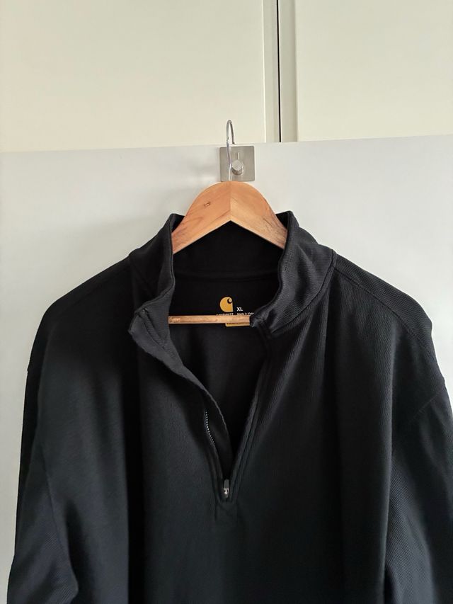 Jersey Carhartt Negro Media Cremallera Térmico