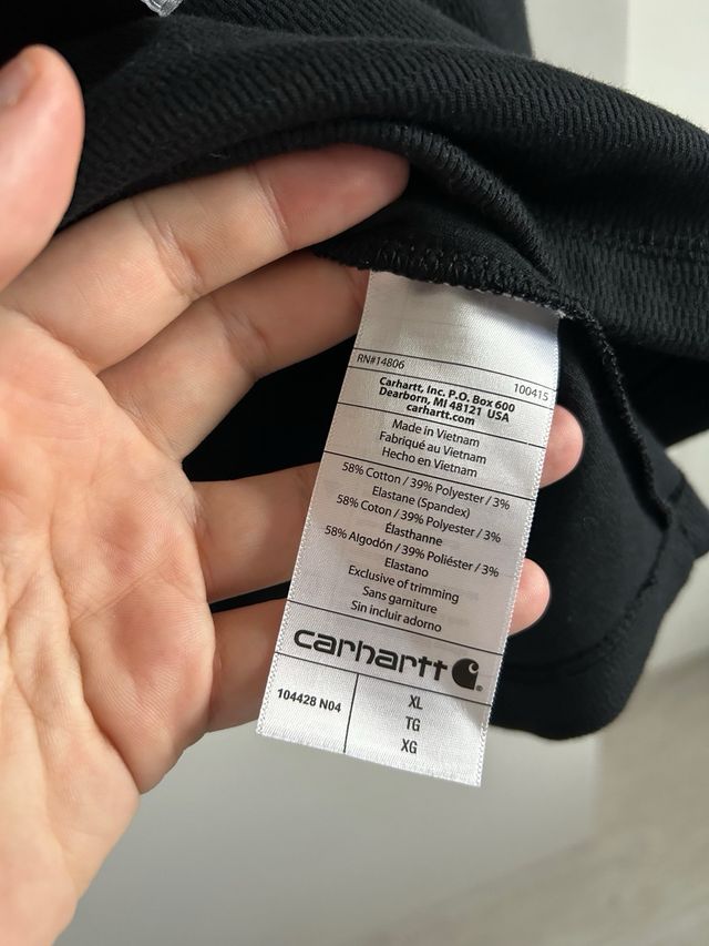 Jersey Carhartt Negro Media Cremallera Térmico