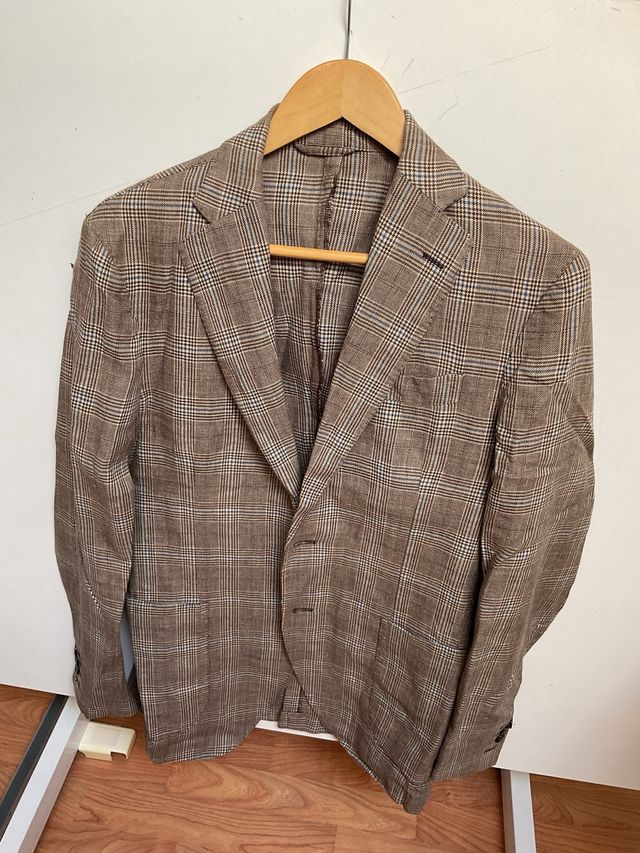 Americana Hackett Verano Marrón Cuadros Hombre