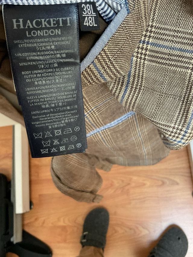 Americana Hackett Verano Marrón Cuadros Hombre