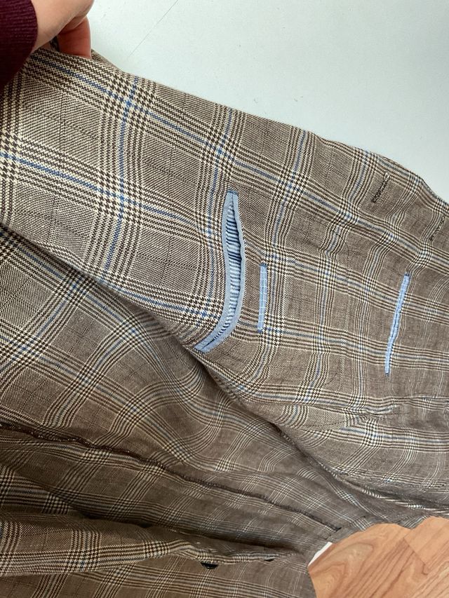 Americana Hackett Verano Marrón Cuadros Hombre