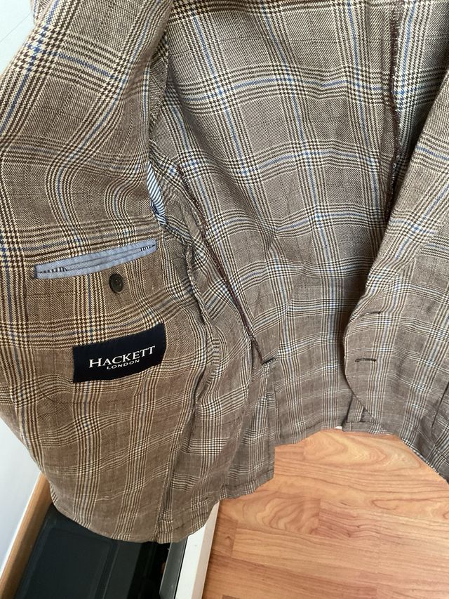 Americana Hackett Verano Marrón Cuadros Hombre