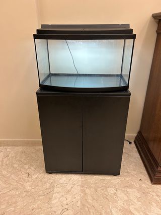 Acquario 60L bombato con mobiletto nero