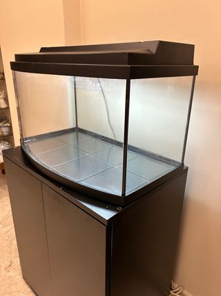 Acquario 60L bombato con mobiletto nero