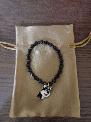 Bracciale con ciondolo cane nero