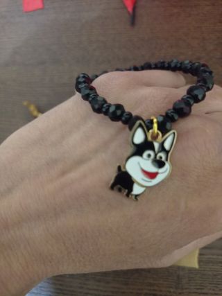Bracciale con ciondolo cane nero