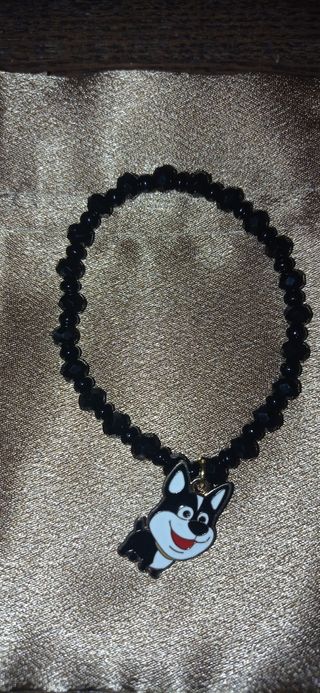 Bracciale con ciondolo cane nero