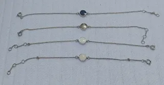 Conjunto 4 Pulseras Plata con Colgante