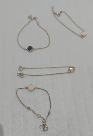 Conjunto 4 Pulseras Plata con Colgante