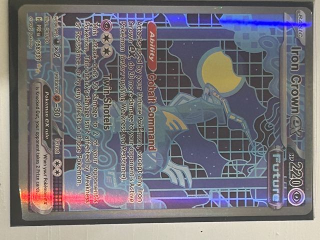 Carta Pokémon Iron Crown EX + funda